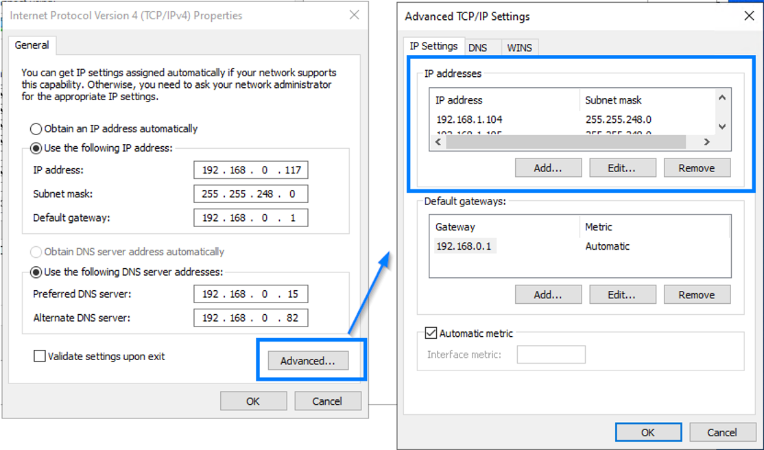 Open the adapter properties for your virtual server’s network adapter